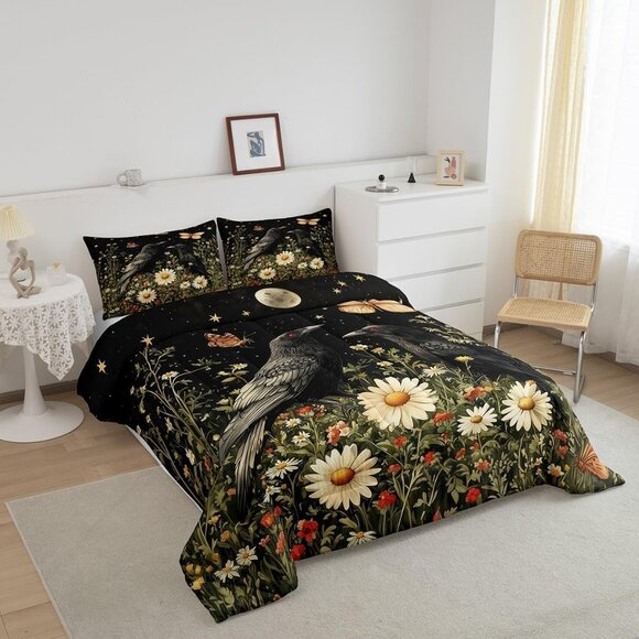 Crow Queen Size Bedding Set - Picture 4 of 7